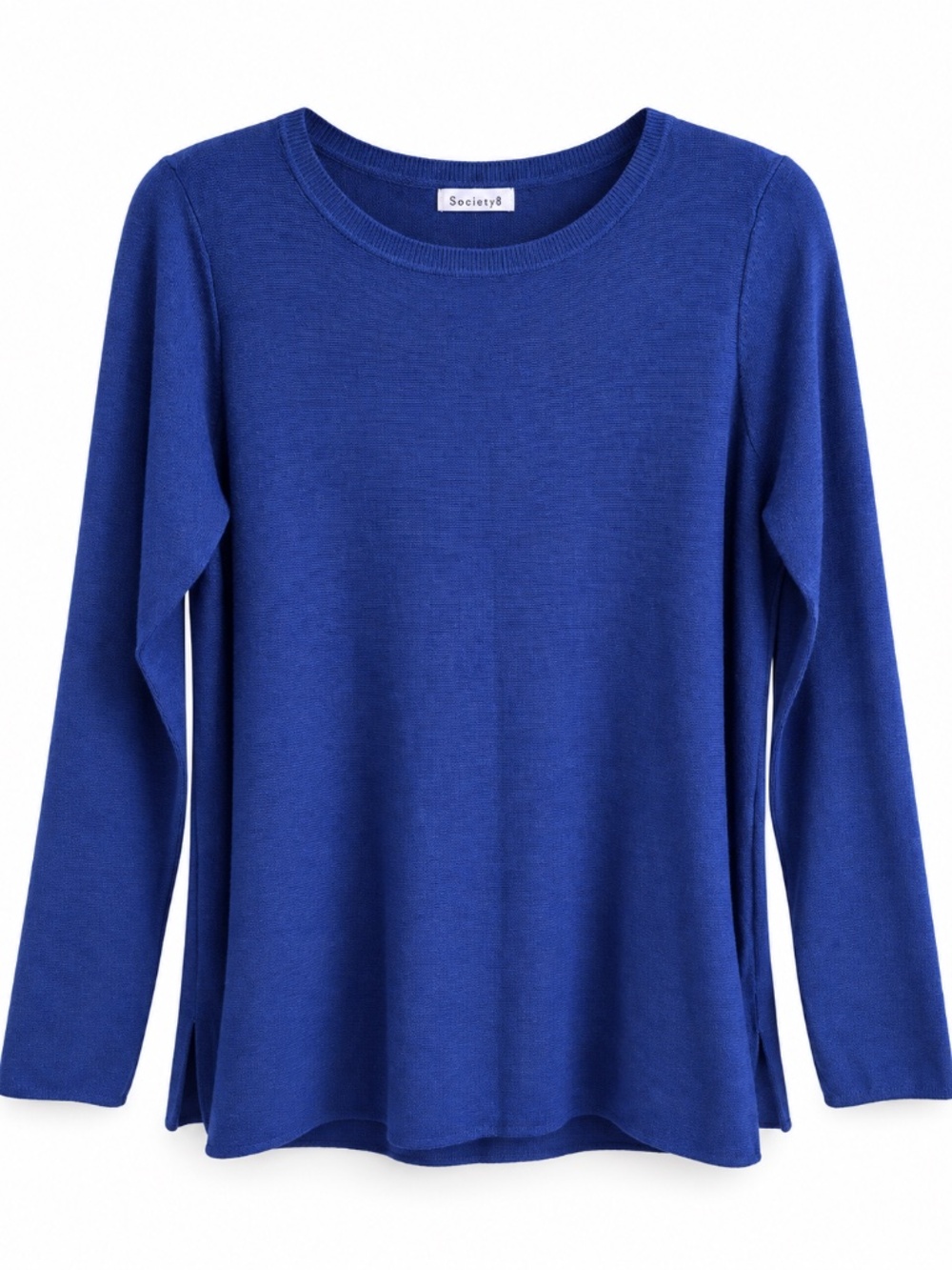 Society8 Navy Blue Knit Top with Lace Back Detail – Size M